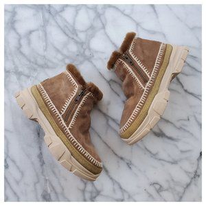 Anthropologie Laidback London Setsu 2.0 Shearling Boots Beige 37 (fit like 36)